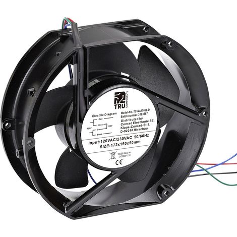 TRU COMPONENTS TC-NA17050-D Axiallüfter 230 V/AC, 120 V/AC 310 m³/h (L x B x H) 172 x 150 x 50 mm