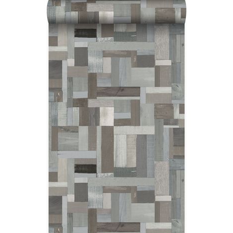 papier peint imitation bois gris clair et taupe  - Origin Wallcoverings (1/5)