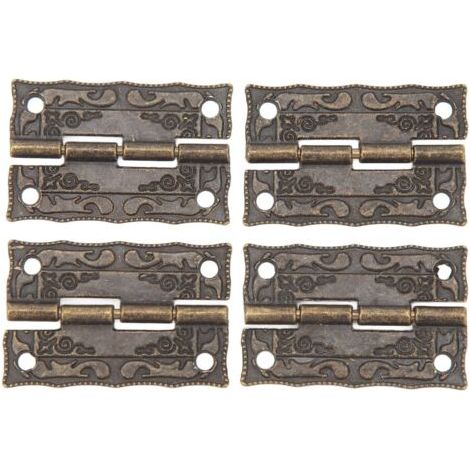Lot de 20 Charnières Pliantes Antiques, Charnières de Décoration Rétro en Bronze en Alliage de Zinc avec Vis pour Coffre à Bijoux en Bois (1/5)