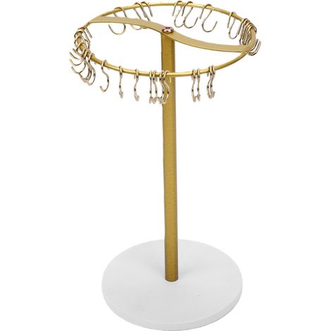Présentoir/organisateur de bandeaux en métal avec 30 crochets de suspension, idéal pour la maison, la chambre ou la coiffeuse (doré). (1/5)
