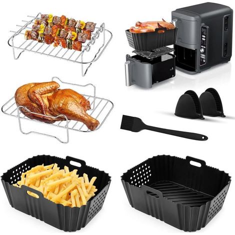 Lot de 7 Moules en Silicone pour Air Fryer Ninja Double Stack SL400EU 9.5L, pour Friteuse à Air Chaud Ninja AF300EU/AF400EU (1/4)