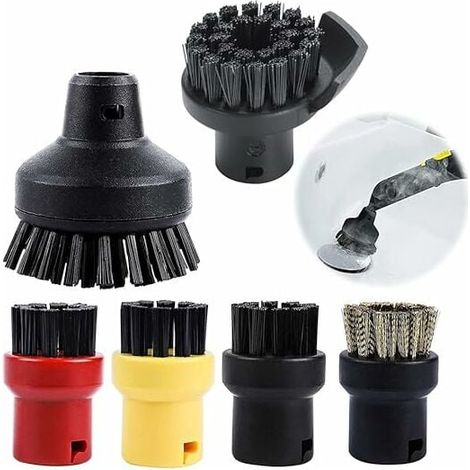 Lot de 6 brosses rondes pour nettoyeur vapeur Kärcher SC1 SC2 SC3 SC4 SC5 SC7 CTK10 Brosse de nettoyage vapeur 2 grandes buses brosses rondes + 4 petites buses brosses rondes (1/5)