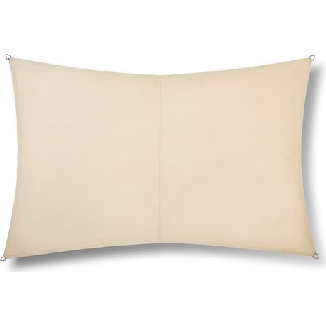 Voile d'ombrage rectangulaire RIVAGE Grège - 3 x 2 m - Qualité Premium Jardiline (1/2)