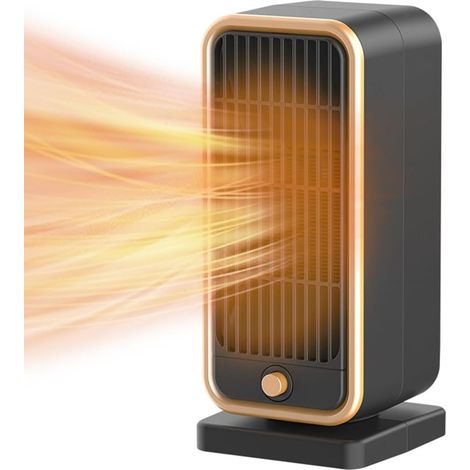 500 W PTC-Keramik-Ventilator, leise und schnelles Aufheizen, tragbarer Ventilator mit Überhitzungsschutz für Schlafzimmer, Büro und Innenbereich, schwarz (1/4)