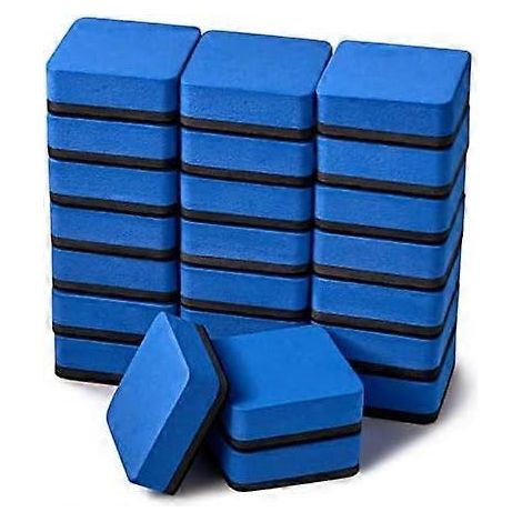 Lot de 24 effaceurs magnétiques pour tableau blanc/noir bleus pour la salle de classe la maison et le bureau (1/5)
