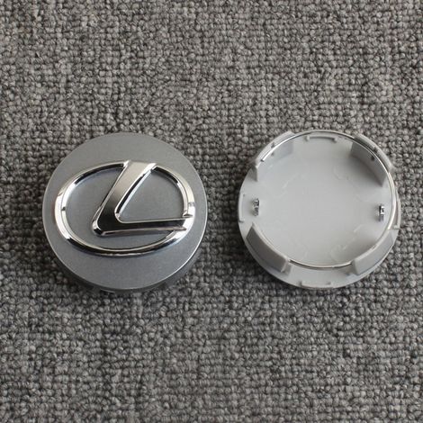 62-mm-Radnabenkappe, kompatibel mit Lexus – Kunststoff-Radnabenkappe, Staubkappe für Autofelgen, Felgenzubehör, 4er-Set – Grau (altes Modell, 62 mm) (1/2)
