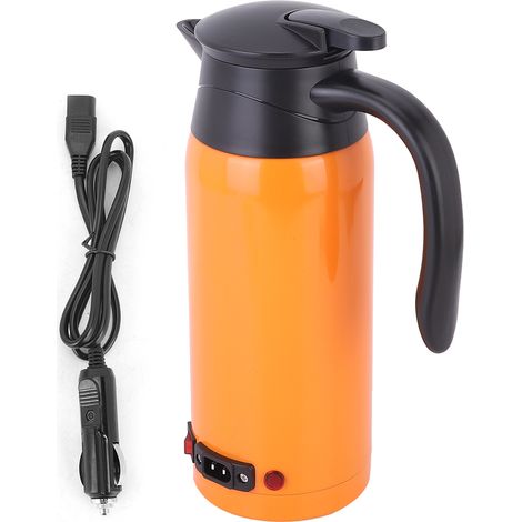 Tasse de chauffage de l'eau de bouilloire électrique portative de grande capacité de 800ml 12V 24V pour l'utilisation de voiture de camionOrange