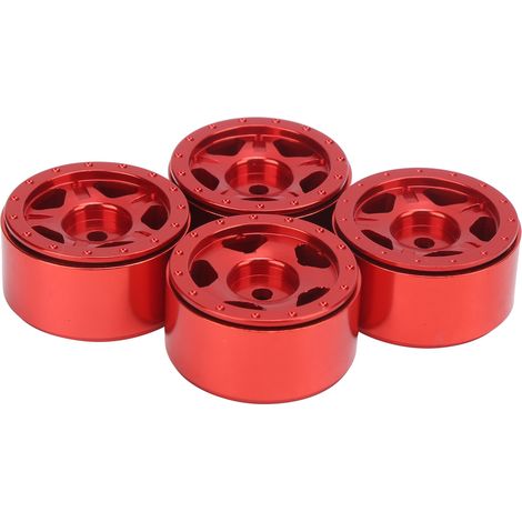 Stück RC-Radnaben aus Aluminiumlegierung für Axial SCX24 C10 JLU B-17 1/24 RC-Car-Teile, Rot (1/5)