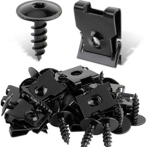 20 set di clip di fissaggio universali a U per auto, viti Torx con dadi (1/4)