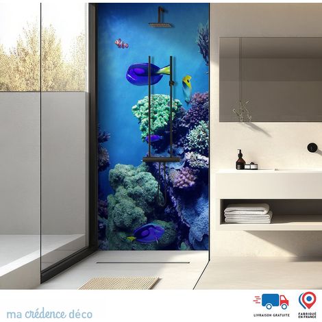 Panneau de douche : Fonds marins - Alu composite - 120 - 245 (1/3)
