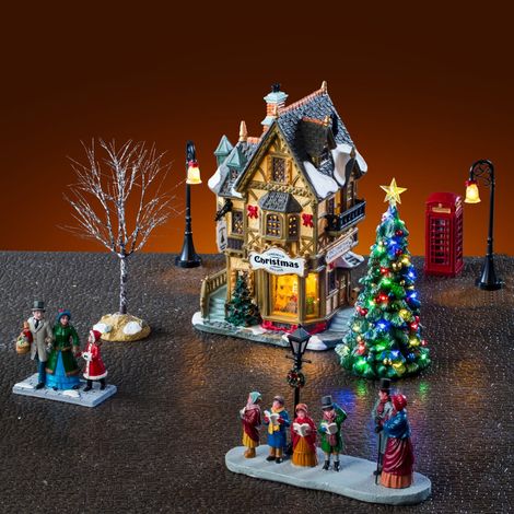 Lemax Tannenbaum Christmas Shoppe Set 56678 Villaggio Di Natale (1/2)