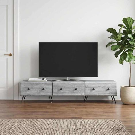 TV-Schränk Graues Sonoma 147 x 34,5 x 30 cm Holzwerkstoff (1/5)