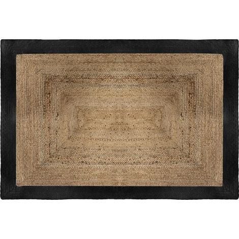 Tapis en jute naturel végétale 120 x 170 cm Atmosphera - Noir