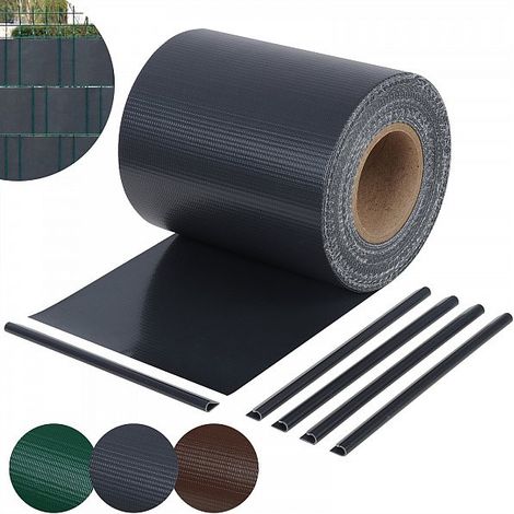 WOLTU Sichtschutzstreifen 450g/m² PVC Doppelstabmattenzaun, Anthrazit (1/5)