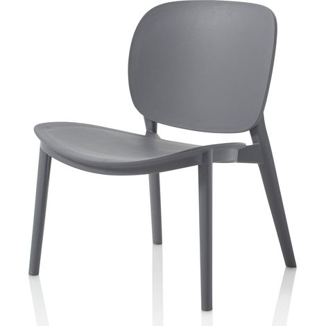 "Set 2 sedie da esterno SEAT grigio in polipropilene"