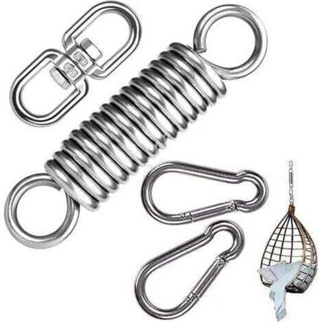 Crochet de Ressort de Hamac en Acier Inoxydable Ressort Oscillant pour Fauteuil Suspendu Balançoire Charge 250kg avec 2 Mousquetons (1/5)