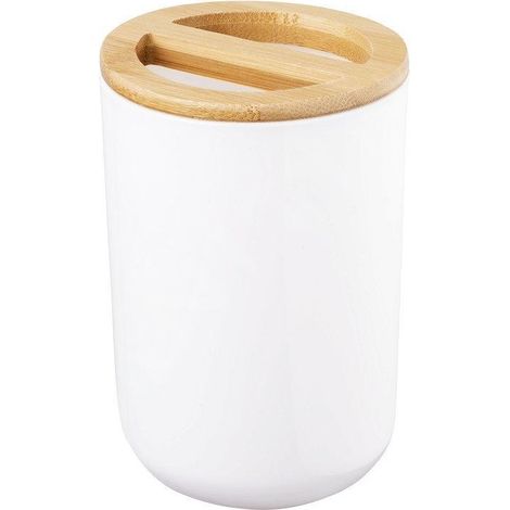 SNOW Porte-brosse à dents sur pied, blanc/bambou (1/2)