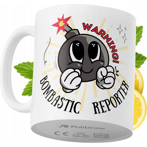 Tazza divertente e umoristica per reporter, ideale per caffè e tè, con grafica e testo divertenti. Perfetta per compleanni, onomastici e festività. Tazza premium per occasioni speciali, per casa, uffi (1/5)