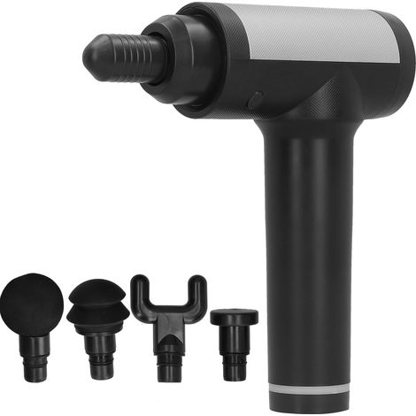 Pistolet de massage électrique LCD pour tissus profonds, masseur musculaire, prise US 100-240V (argenté 12V) (1/5)
