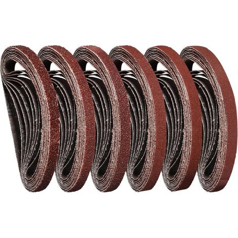 Banda abrasiva de 10 x 330 mm (5 x grano 40/60/80/120/180/240 cada una) para lijadoras de banda (30 piezas) (1/5)
