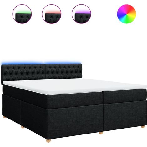 Maison Exclusive - Giroletto a Molle con Materasso Nero 200x200 cm in Tessuto (1/5)