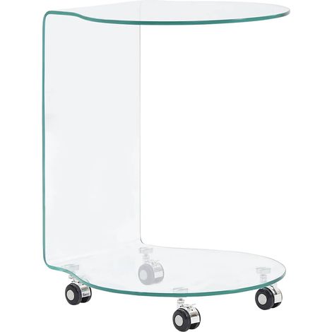 284725 vidaXL Coffee Table 45x40x58 cm Tempered Glass (1/5)