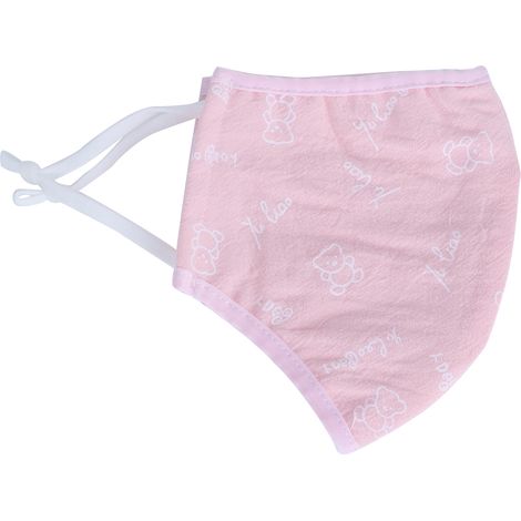 2 Stück waschbare, staubdichte und atmungsaktive Mund-Nasen-Bedeckungen für Erwachsene, geeignet für Damen und Herren, rosa Aufdruck (1/5)
