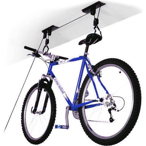 TRADE SHOP - Portabici Sospensione Appendi Bici Soffitto Cantina Garage Carrucola 1 Bici 20kg - (1/5)