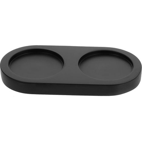 Plateau en bois pour moulin à poivre, support pour moulin à poivre, plateau en bois pour bouteille de poivre-14.80X7.80X1.30CM-Black