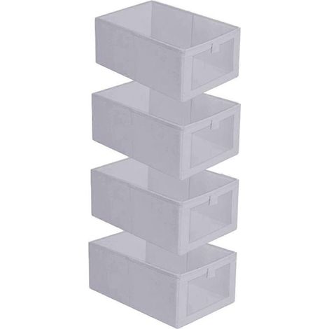 Lot de 4 boîtes de rangement pour vêtements, jeans et placard - Organiseurs et rangements gris (1/5)