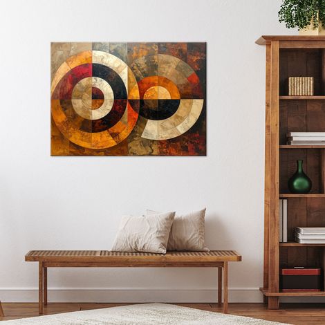 Wandbild Abstrakte geometrische Kreise in warmen Farbtönen 60x40 (1/4)