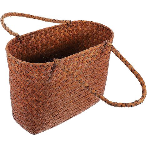 Panier de pique-nique portable, panier tressé à la main, compatible avec le rangement et l'utilisation dans le café (1/5)
