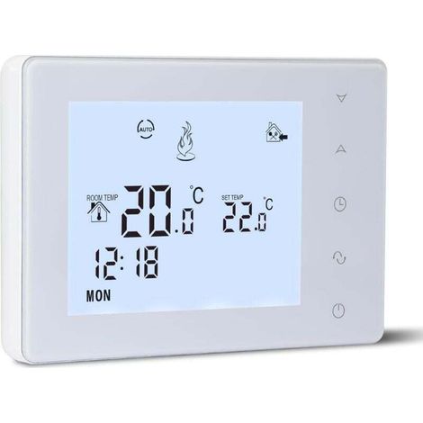Thermostat Chaudiere Gaz 2 Fils à Piles,Thermostat Mural, Thermostats Programmable Filaire,Thermostats d'ambiance,Alimentation par Piles 2 AA,Aucune Fonction WiFi,Pile Non Incluse (1/4)