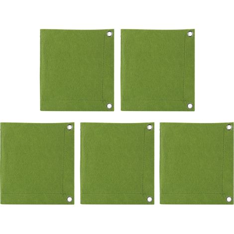Lot de 5 sacs de culture muraux biodégradables à 3 poches, accessoire de jardinage vert (1/5)