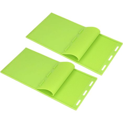 Moule de Feuille de Presse de Cire d'abeille 2Pcs, Moule de Feuille de Presse de Base de Ruche de Base de Silicone - Moule de Presse à Cire Beehive - Fournitures Apicoles, Vert