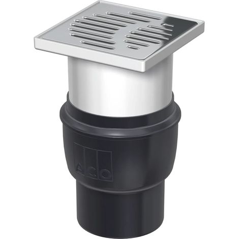 ACO Easy-Flow Sumidero de suelo DN100/150x150/90Grados/1,6l/s Plástico/ K3/ Soporte/ WS50, 2810.55.77