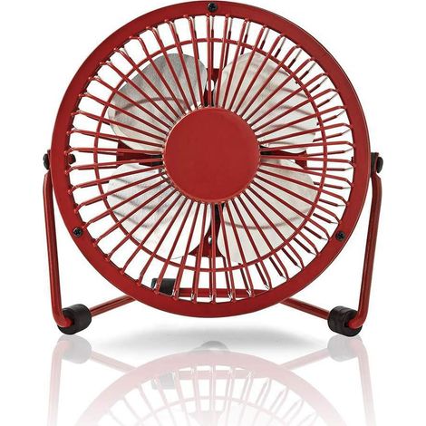 Ventilateur de bureau USB, mini ventilateur en fer (rouge), faible consommation d'énergie (1/5)