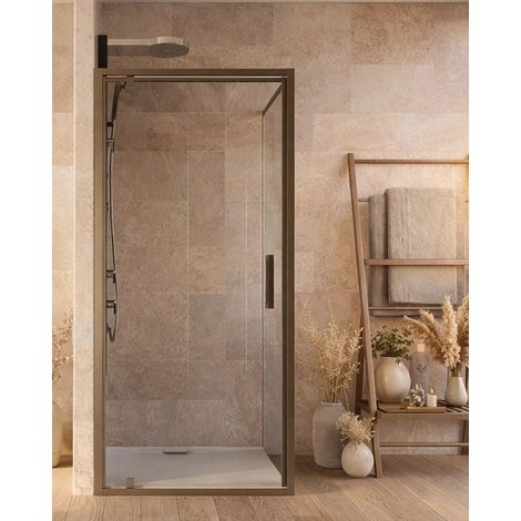 Box doccia 100x80 Marsiglia un battente reversibile vetro trasparente H 195 cromo (1/5)