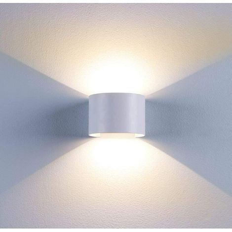 Lampe Murale Interiéur Modern - 6W Appliques Murales leds adjustable Blanc Chaud 3000K 600LM Luminaire mural de Haut en bas Waterproof IP65 exterieur Maison Cuisine Couloir Escalier Porch [Classe éner (1/5)