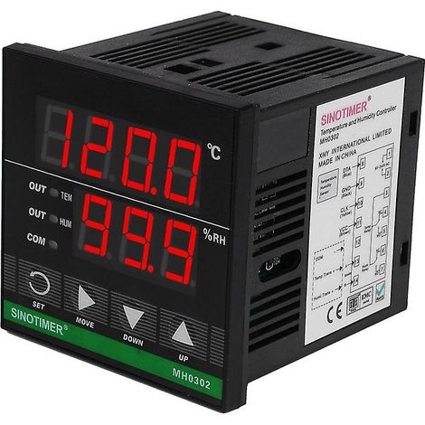 Contrôleur de température et d'humidité numérique MH0302, à montage sur panneau (1/3)
