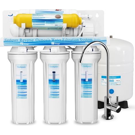 Système de filtre à eau potable à osmose inverse en 6 étapes avec filtre de reminéralisation minérale-75 GPD Purificateur d'eau sous évier avec filtre minéral de reminéralisation (1/5)