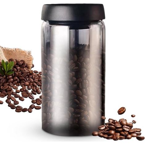 Lata hermética para café con tapa al vacío, 1200 ml, para granos de café, té y frutos secos - Previene la humedad y la oxidación. (1/5)