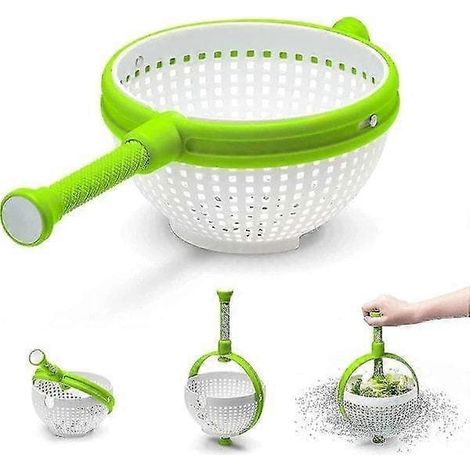 Essoreuse à salade, passoire rotative résistante aux rayures avec sèche-mains pliable (1/2)