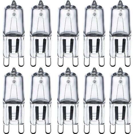 G9 Ampoules Halogènes G9 25W Ampoules Capsule G9 220V 2800K Blanc Chaud à Intensité Variable 10 Pack, (1/5)