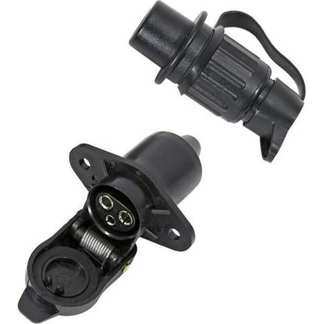 Prise Remorque Femelle - 3 Broches - Étanche IP67 - 12 V - Pour Remorque Camion Camping-Car Tracteur - 1 Pièce (1/4)