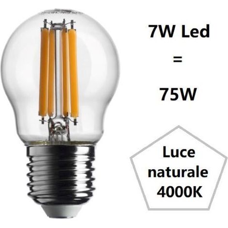 LAMPADINA SFERETTA A LED 7W LUCE NATURALE 4000K 1055 LUMEN E27 BOT LIGHTING (1/2)