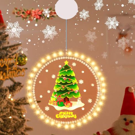 Guirlande lumineuse de Noël avec 36 LED, sapin de Noël coloré, guirlande lumineuse, suspension 3D, fonctionne sur piles pour la décoration intérieure et extérieure de Noël (1/5)