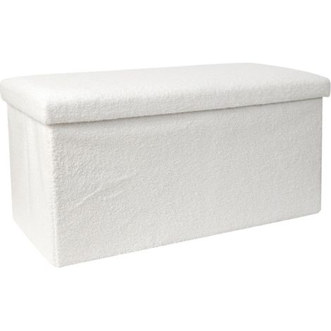 Banc Coffre Pliable "Bouclette" 76cm Blanc (1/5)
