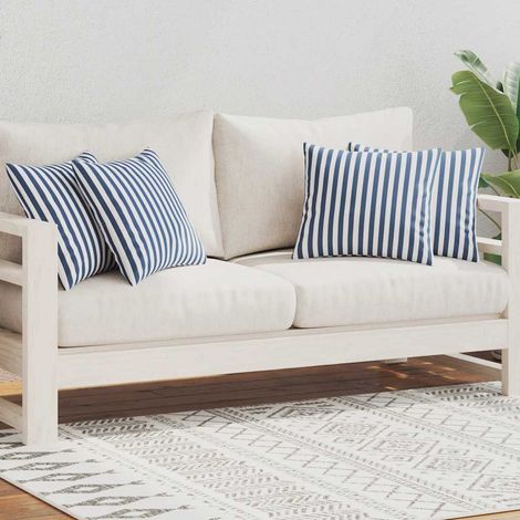 Maison Exclusive - Cuscini da Esterno 4 pz Stampa a Righe 45x45 cm Blu