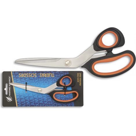 Schere Albainox double injection orange, Größe 20,7 cm, rostfreier Stahl und ABS, rutschfester Gummi in den Augen, 15080